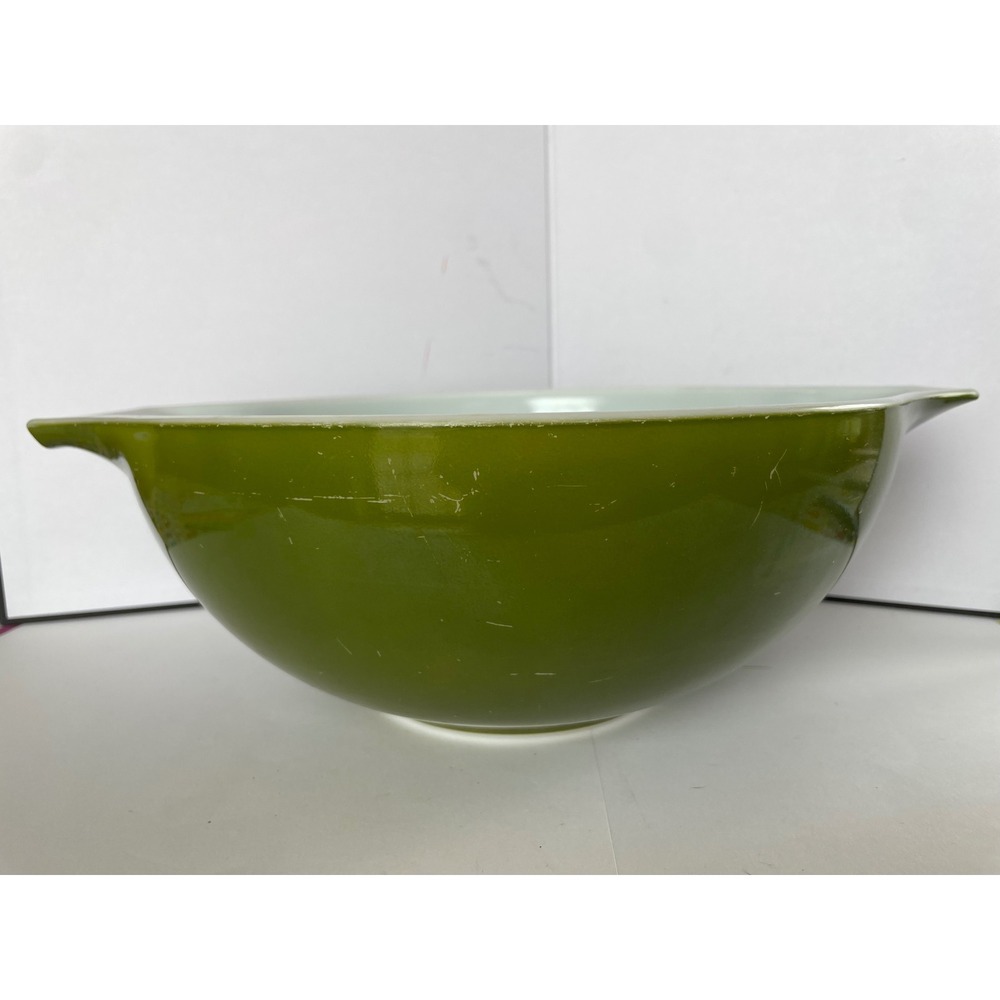 Vintage Pyrex 444 Verde Green 4 Qt Cinderella Mixing Bowl Large Avocado Nesting